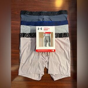 BOX DAMAGE 3-Pack Under Armour Tech Boxer Brief Mens Large Gray UUSHJ823 6 Inch